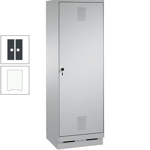 Doppel-Spind, Garderobenschrank, 1 Tür für 2 Abteile a 300 mm, Korpus anthrazitgrau, Türen anthrazitgrau, 1.800 x 600 x 500 mm (HxBxT)