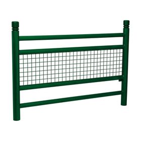 Geländer 2 Stahlrohre und Gitter - 1.000 x 1.572 mm - Pfosten mit wählbar - Farbe wählbar - Außengeländer Systemgeländer