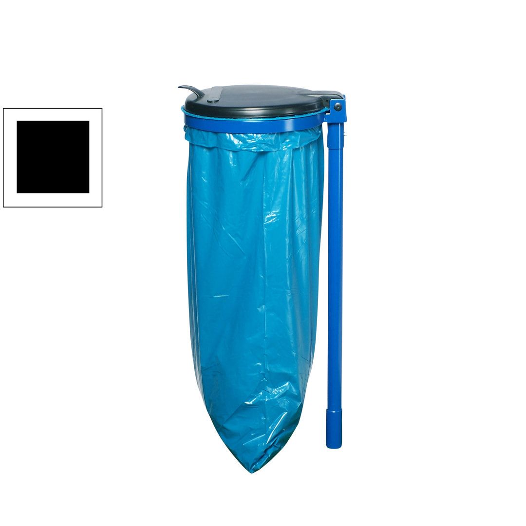 Müllsackhalter zur Wandmontage - für einen 120 l Sack - 400 x 510 mm (BxT) - enzianblau - Deckel Feuerverzinkt