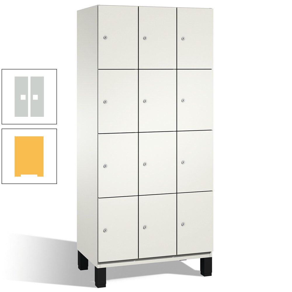 Fächerschrank, Stahlschrank, 12 Fächer, Türöffnungsbegrenzer, mit Füßen, Korpus lichtgrau, Tür anthrazitgrau, 1.980 x 900 x 525 mm (HxBxT)