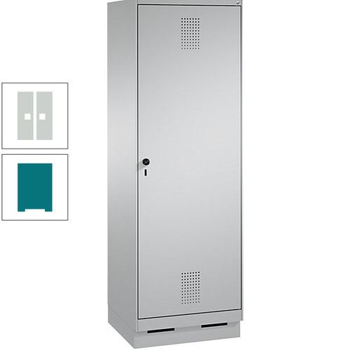 Doppel-Spind, Garderobenschrank, 1 Tür für 2 Abteile a 300 mm, Korpus anthrazitgrau, Türen anthrazitgrau, 1.800 x 600 x 500 mm (HxBxT)