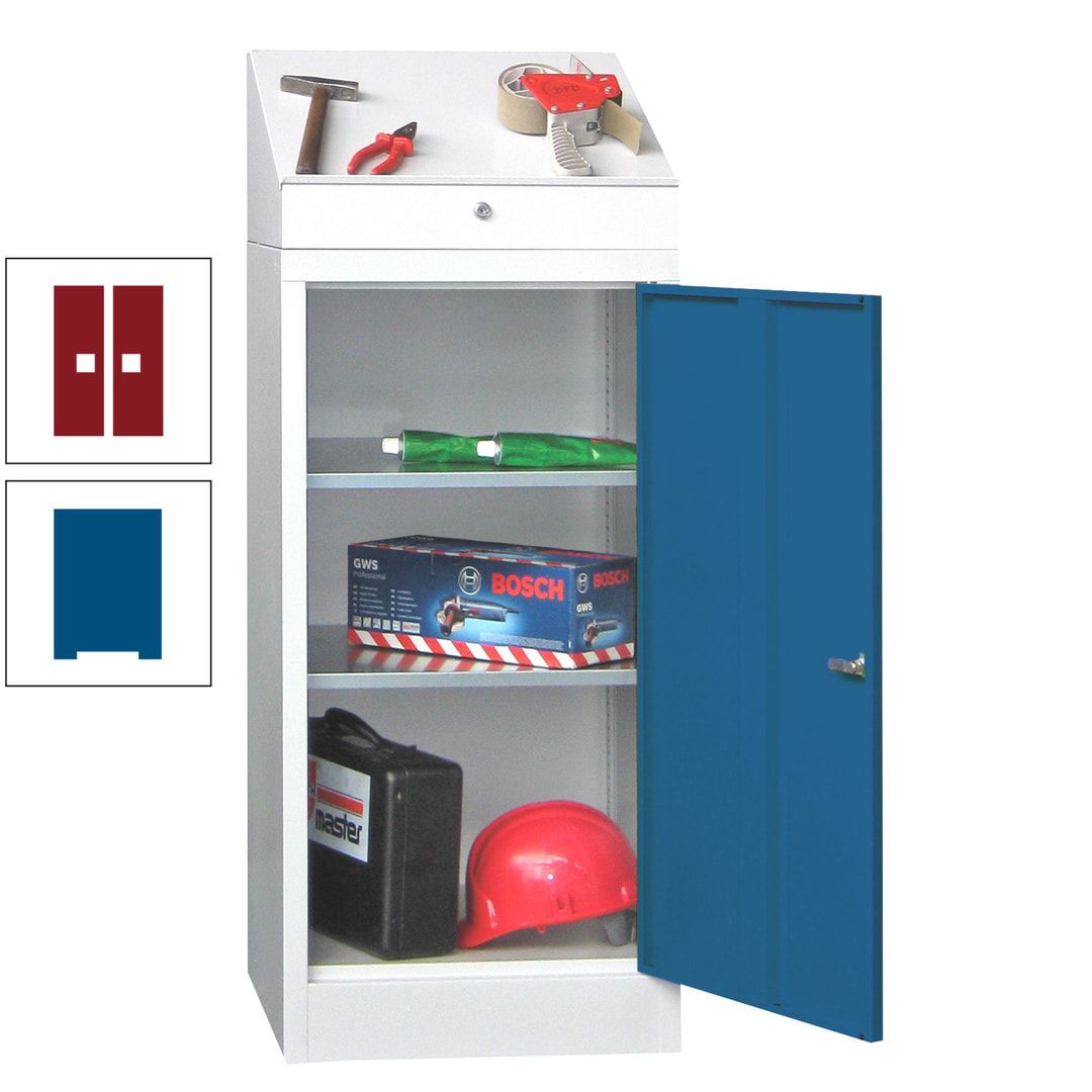 Stehpult mit Schrank - Vollblechtür - Zylinderschloss - 1.270x500x500 mm (HxBxT) - anthrazitgrau