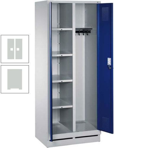 Mehrzweckschrank, Doppeltüren, Füße, 2 Abteile a 300 mm, Korpus anthrazitgrau, Tür anthrazitgrau, 1.800 x 600 x 500 mm (HxBxT)