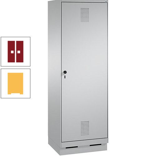 Doppel-Spind, Garderobenschrank, 1 Tür für 2 Abteile a 300 mm, Korpus anthrazitgrau, Türen anthrazitgrau, 1.800 x 600 x 500 mm (HxBxT)