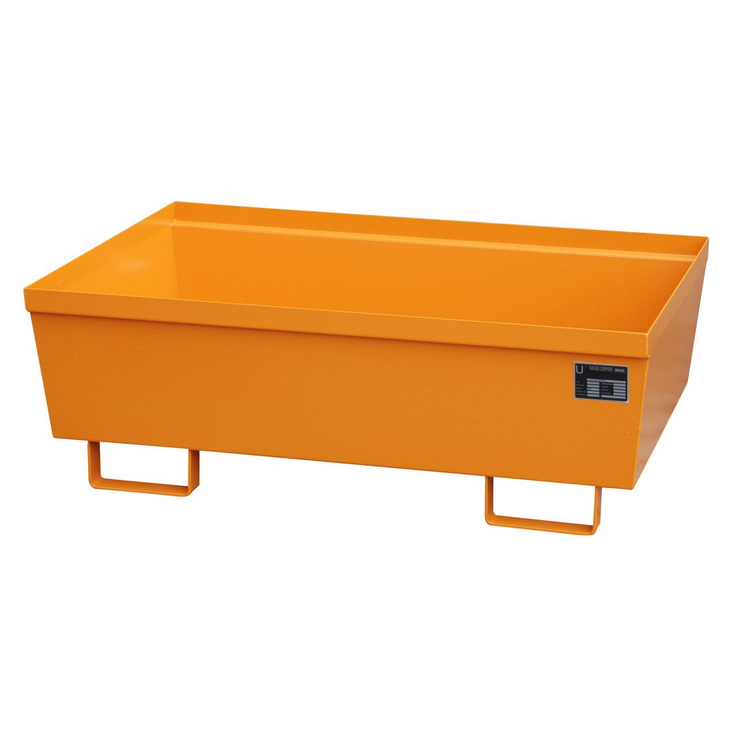 Ineinander stapelbare Auffangwanne - Stahl - 246 l Volumen - Breite 1.200 mm - feuerrot