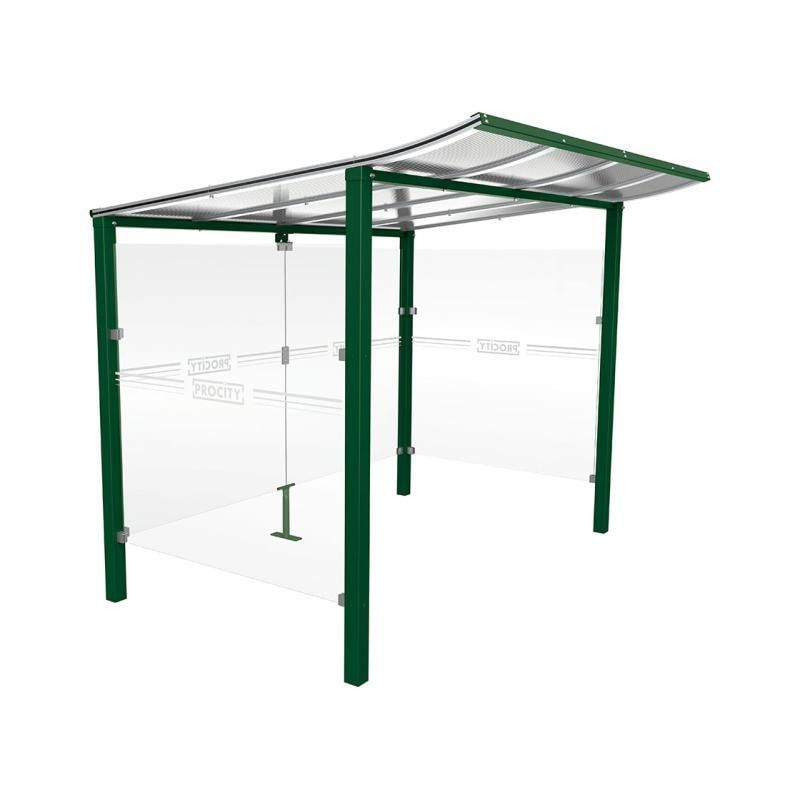 Automatenüberdachung, Automatendach, Stahlpfosten, Polycarbonatdach, UV-behandelt, Einbetonierung, 2.100 x 1.300 x 1.500 mm (HxBxT), Farbe enzianblau