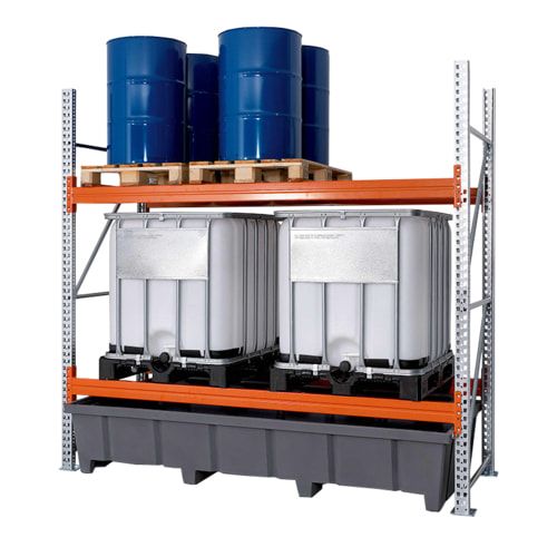Regal-Bodenwanne aus Kunststoff - 1.100 l - 490 x 2.680 x 1.320 mm (HxBxT) - grau