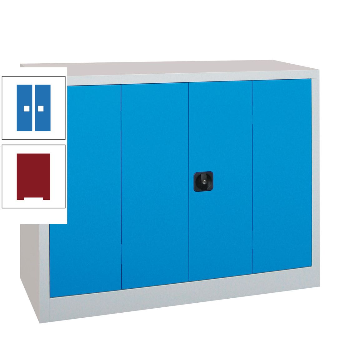 Falttürenschrank - 1.000x1.200x400 mm (HxBxT) - 2 Einlegeböden, gepulvert - Zylinderschloss - anthrazitgrau