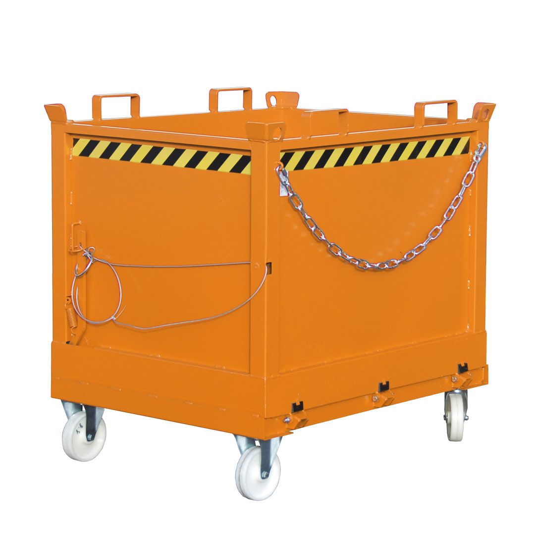 BAUER Klappbodenbehälter - 1.000 l Volumen - 1.250 kg - kranbar - feuerrot