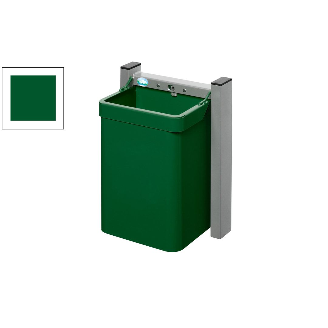 Wertstoffsammler für die Wandbefestigung - 15 l - 425 x 310 x 230 mm (H x B x T) - Piktogramm Glas - grün