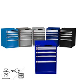 Lista Schubladenschrank - 800x564x725 mm (HxBxT) - 5 Schubladen - 75 kg - 78.130/14.368 - Key oder Code Lock