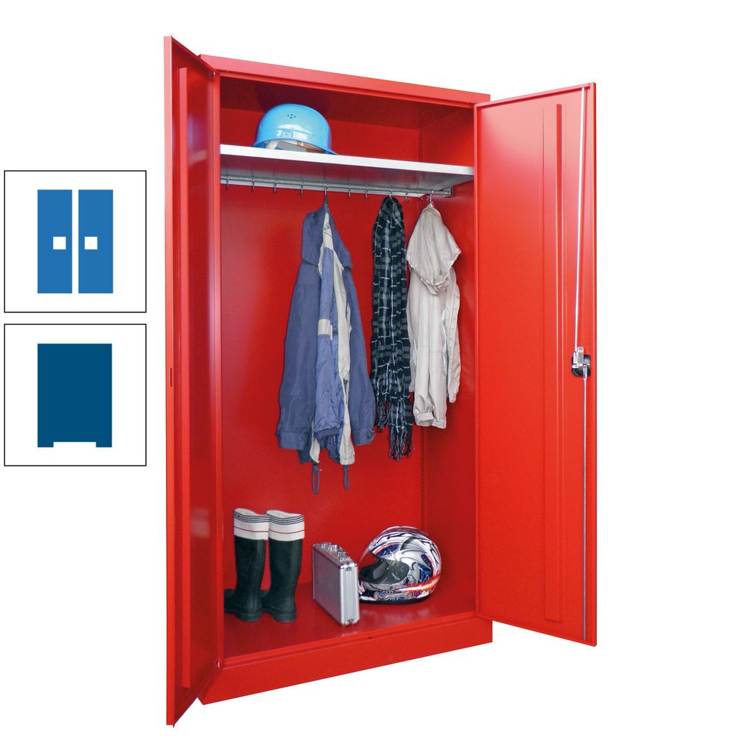 Garderobenschrank - 1.950x1.000x500 mm (HxBxT) - Hutboden, pulverbeschichtet - anthrazitgrau