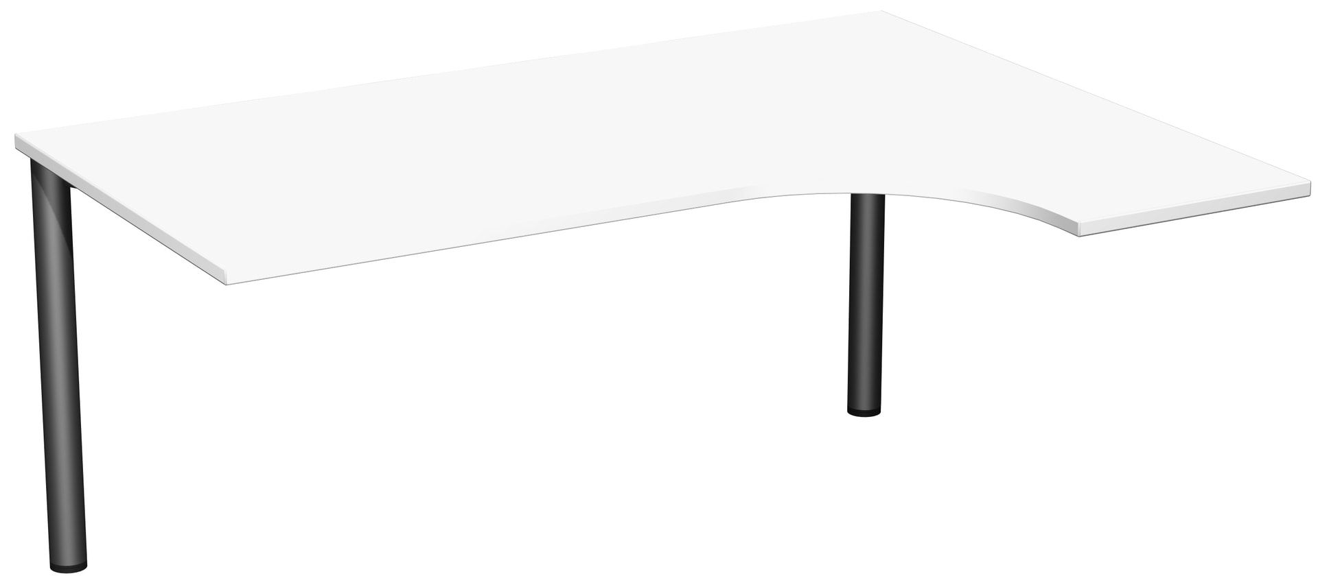 Eckschreibtisch - Ecke rechts - 4-Fuß Flex - 720 x 1.600 x 1.200 mm (HxBxT) - Gestell anthrazit - Ahorn