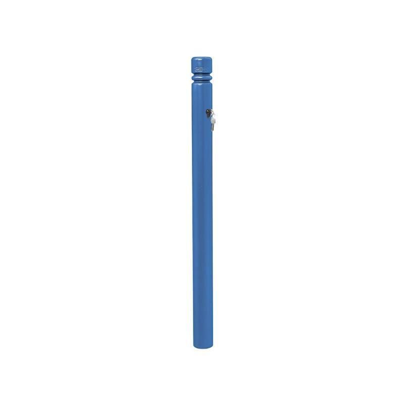 Herausnehmbarer Pfosten mit Ringkopf und Zylinderschloss - 76 x 955 mm (DxH) - Farbe enzianblau