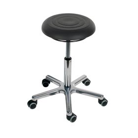 Arbeitshocker - Sitzhöhe 480 - 660 mm - PU Schaum - Aluminium Fußkreuz - Füße wählbar