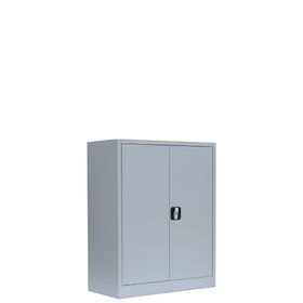 Aktenschrank, Büroschrank, abschließbar, Flügeltüren, 2 Fachböden, 1.000 x 800 x 383 mm (HxBxT), Stahl, Farben wählbar