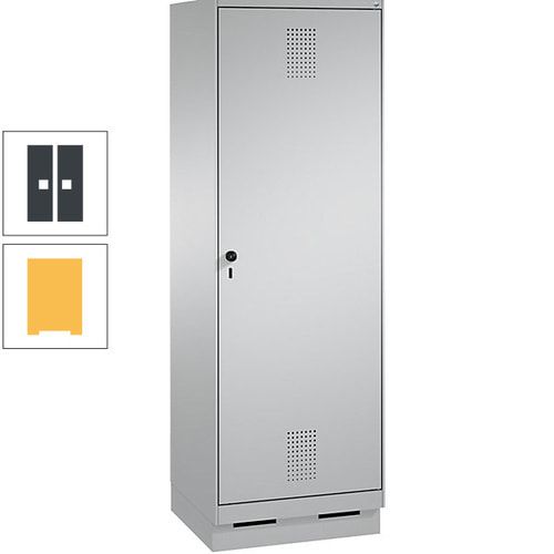 Doppel-Spind, Garderobenschrank, 1 Tür für 2 Abteile a 300 mm, Korpus anthrazitgrau, Türen anthrazitgrau, 1.800 x 600 x 500 mm (HxBxT)