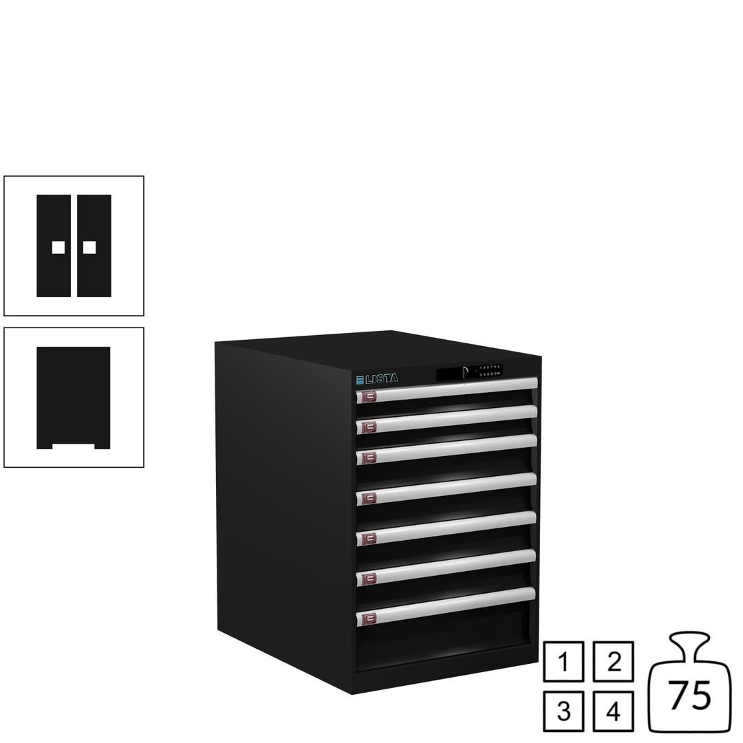 Lista Schubladenschrank - 14.367.010 - 800x564x725 mm (HxBxT) - 7 Schubladen - 75 kg - Key Lock - lichtblau (RAL 5012)