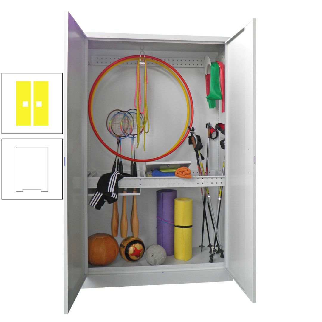 Sportschrank - Vollblechtüren - Variante 1 - 1.950x1.200x500 mm (HxBxT) - anthrazitgrau