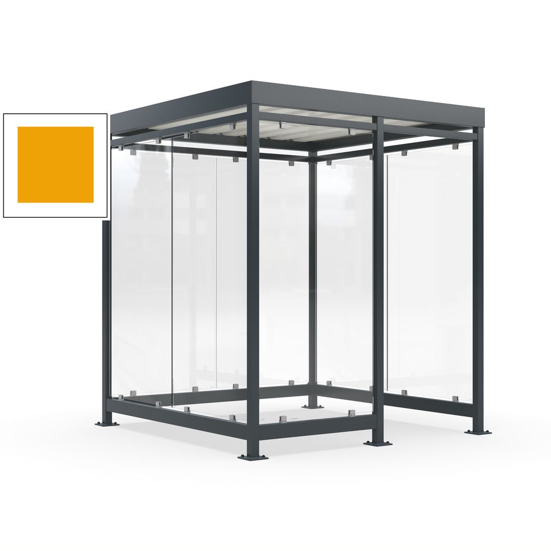Raucherunterstand, Bushaltestelle, 7 Wände, 6-7 Personen, 2.510 x 2.165 x 2.165 mm (HxBxT), Farbe Achatgrau