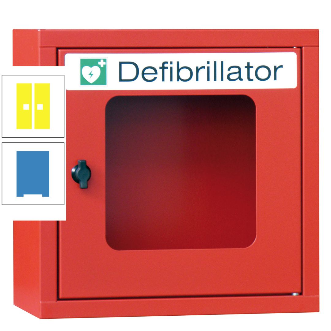 Defibrillatorenschrank - 400 x 400 x 200 mm (HxBxT) - Sichtfenster - anthrazitgrau