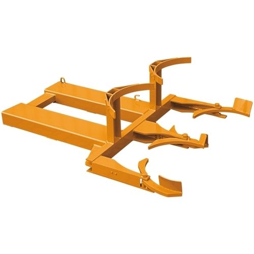 Eichinger Fassheber für Stapler, Kunststoff-Fässer, Kapazität 1 x 120 l Fass, Traglast 300 kg, Kettensicherung, Farbe: anthrazitgrau (RAL 7016)