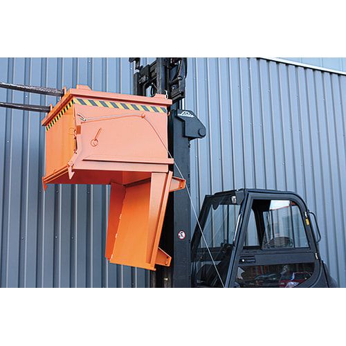 Eichinger Klappbodenbehälter, 1.000 Liter, stapelbar, selbstkippbar, Kettensicherung, 1.070 x 1.000 x 1.330 mm (HxBxT), Farbe anthrazitgrau