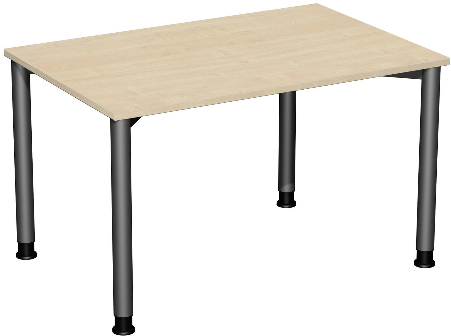 Schreibtisch - 4-Fuß Flex - Bürotisch - Höhe 680-800 mm - 1.200 x 600 mm (BxT) - Gestell anthrazit - Ahorn