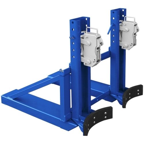 Fassgreifer für Gabelstapler, Kapazität 1 x 220 l Fass, Traglast 500 kg, Kettensicherung, Gummipuffer, Oberfläche feuerverzinkt