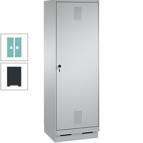 Doppel-Spind, Garderobenschrank, 1 Tür für 2 Abteile a 300 mm, Korpus anthrazitgrau, Türen anthrazitgrau, 1.800 x 600 x 500 mm (HxBxT)