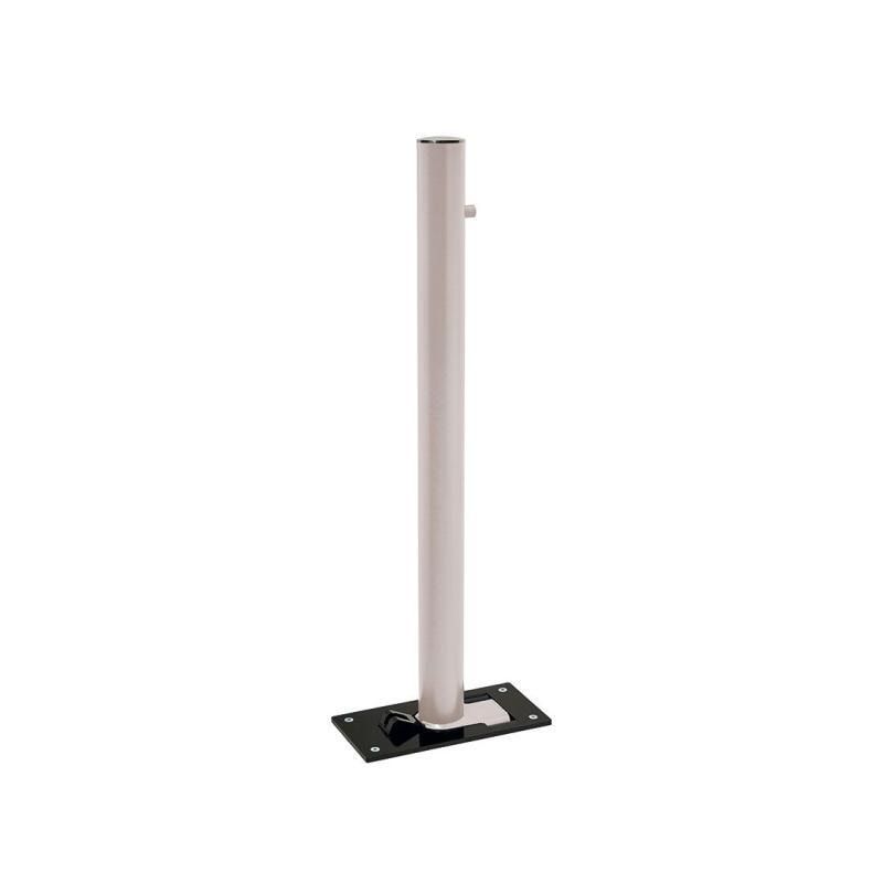 Klappbarer Pfosten mit Edelstahlkopf - 76 x 1.077 mm (DxH) - Überfahrhöhe 114 mm - Farbe enzianblau - Absperrpfosten