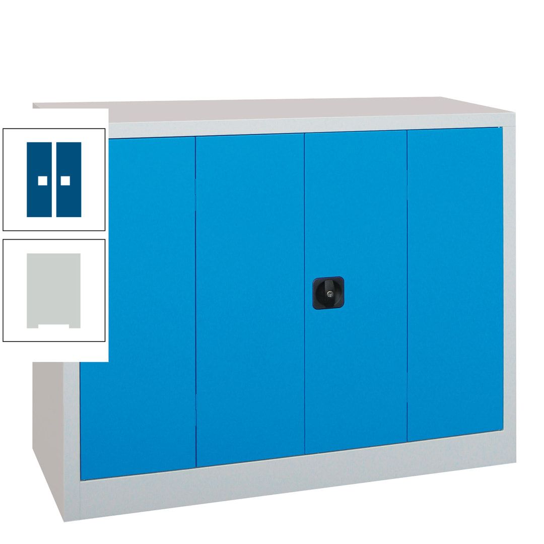 Falttürenschrank - 1.000x1.200x400 mm (HxBxT) - 2 Einlegeböden, gepulvert - Zylinderschloss - anthrazitgrau