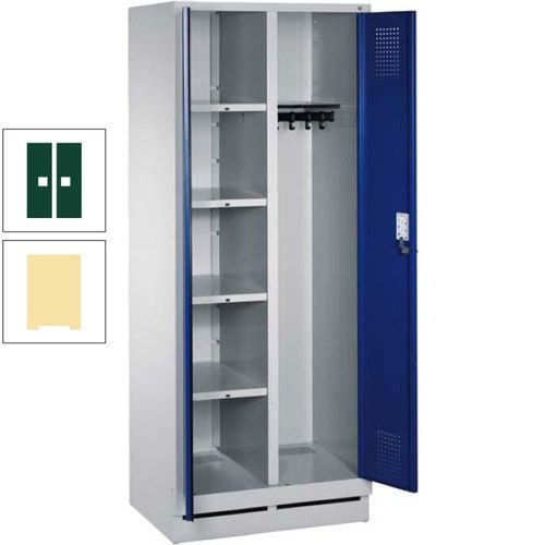Mehrzweckschrank, Doppeltüren, Füße, 2 Abteile a 300 mm, Korpus anthrazitgrau, Tür anthrazitgrau, 1.800 x 600 x 500 mm (HxBxT)