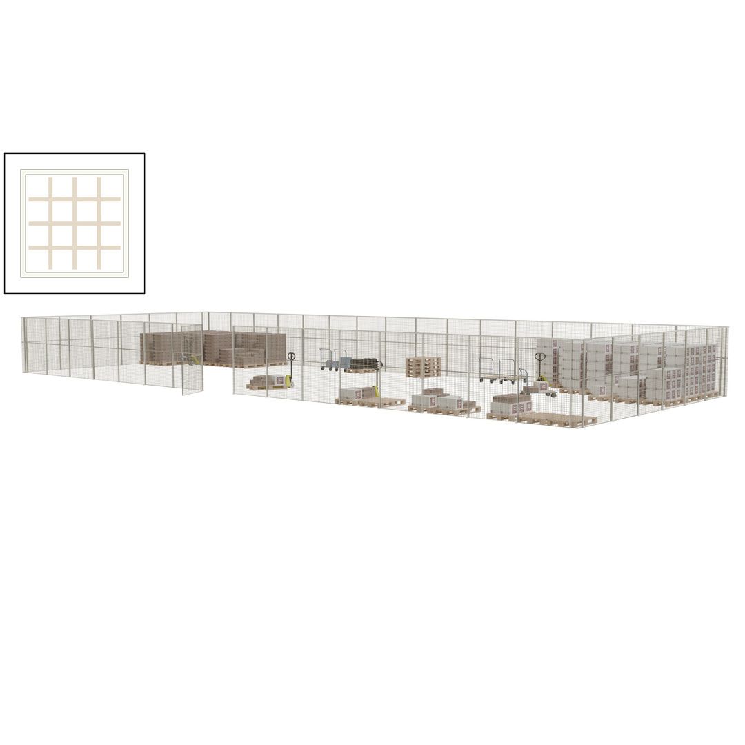 Maschinen Schutzgitter - Hallentrennwand - Sicherheitszaun - Tür - 66 m - 2.200 x 24.400 x 9.400 mm (HxBxT) - enzianblau