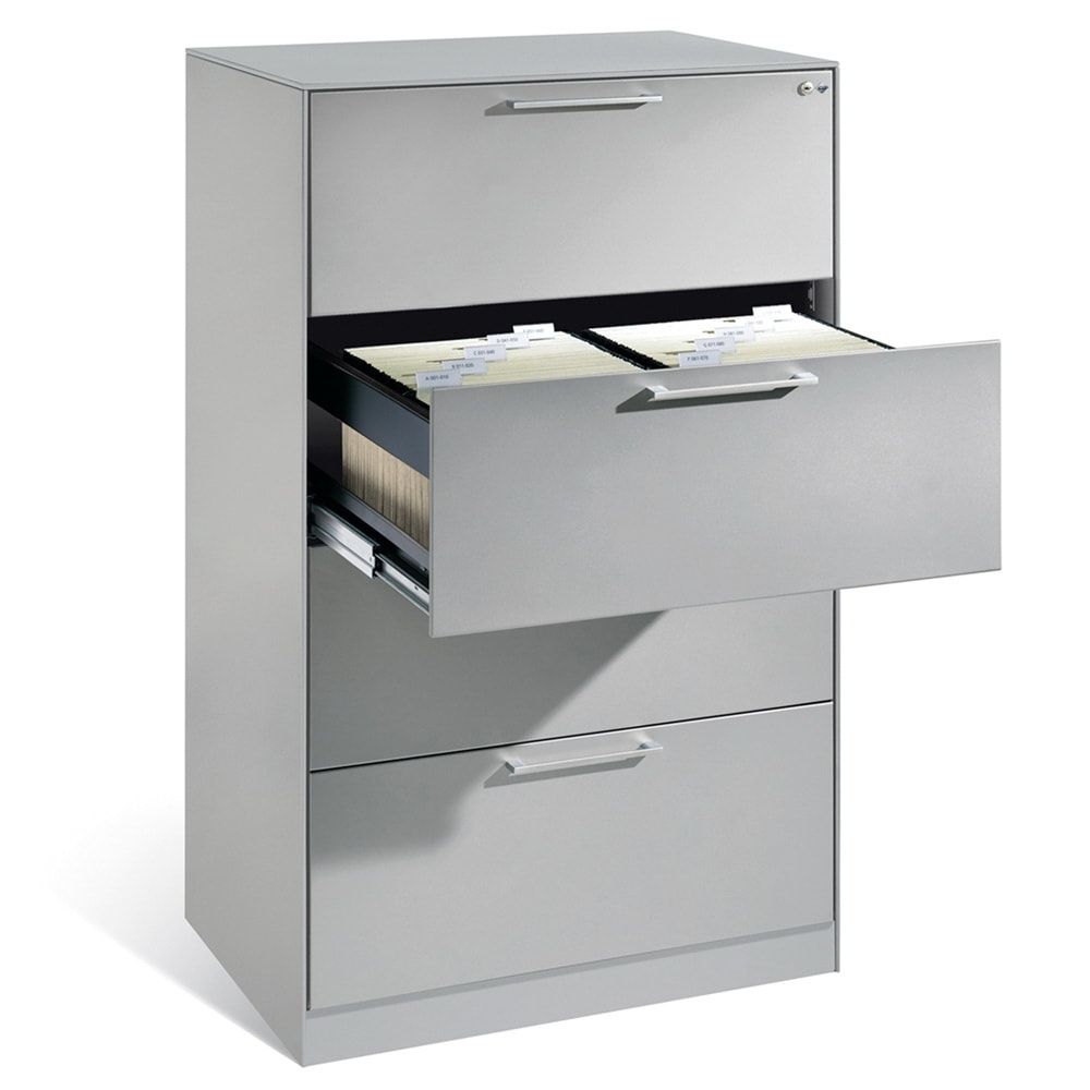 Hängeregistratur, Hängeregisterschrank, Aktenschrank, Büroschrank, DIN A4, 4 Auszüge, 2-bahnig, Farbe wählbar, 1.298 x 800 x 600 mm (HxBxT)
