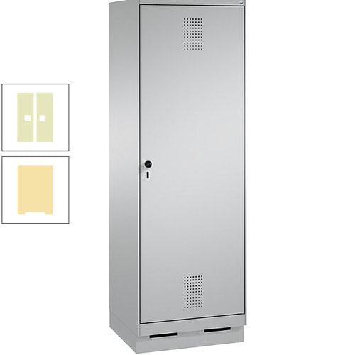 Doppel-Spind, Garderobenschrank, 1 Tür für 2 Abteile a 300 mm, Korpus anthrazitgrau, Türen anthrazitgrau, 1.800 x 600 x 500 mm (HxBxT)