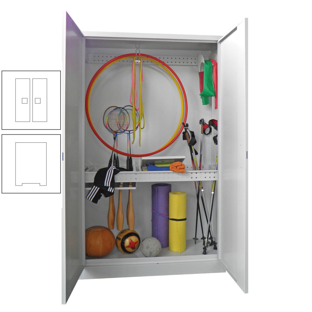 Sportschrank - Vollblechtüren - Variante 1 - 1.950x1.200x500 mm (HxBxT) - anthrazitgrau