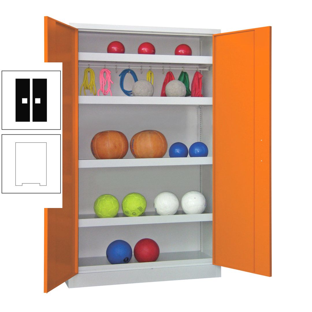 Ballschrank - Vollblechtüren - 4 Böden - 1 Hakenleiste - 1.950x1.200x500 mm (HxBxT) - anthrazitgrau