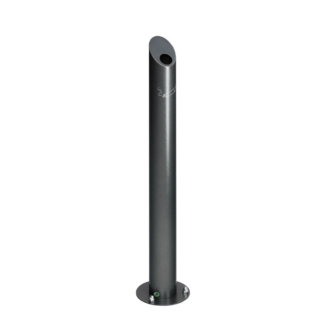 Standascher - Edelstahl - Volumen 4 l - 1.000 x 200 x 200 mm (HxBxT) - Struktur Pulverbeschichtung antik-silber