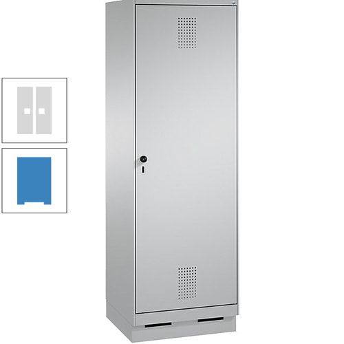 Doppel-Spind, Garderobenschrank, 1 Tür für 2 Abteile a 300 mm, Korpus anthrazitgrau, Türen anthrazitgrau, 1.800 x 600 x 500 mm (HxBxT)