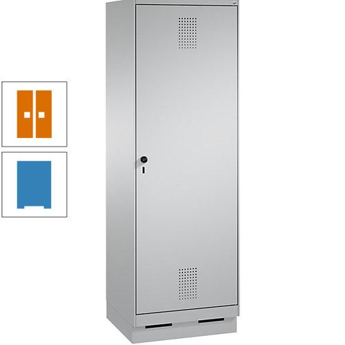 Doppel-Spind, Garderobenschrank, 1 Tür für 2 Abteile a 300 mm, Korpus anthrazitgrau, Türen anthrazitgrau, 1.800 x 600 x 500 mm (HxBxT)