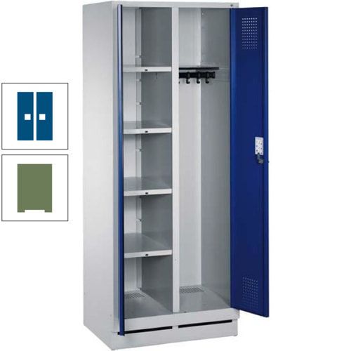 Mehrzweckschrank, Doppeltüren, Füße, 2 Abteile a 300 mm, Korpus anthrazitgrau, Tür anthrazitgrau, 1.800 x 600 x 500 mm (HxBxT)