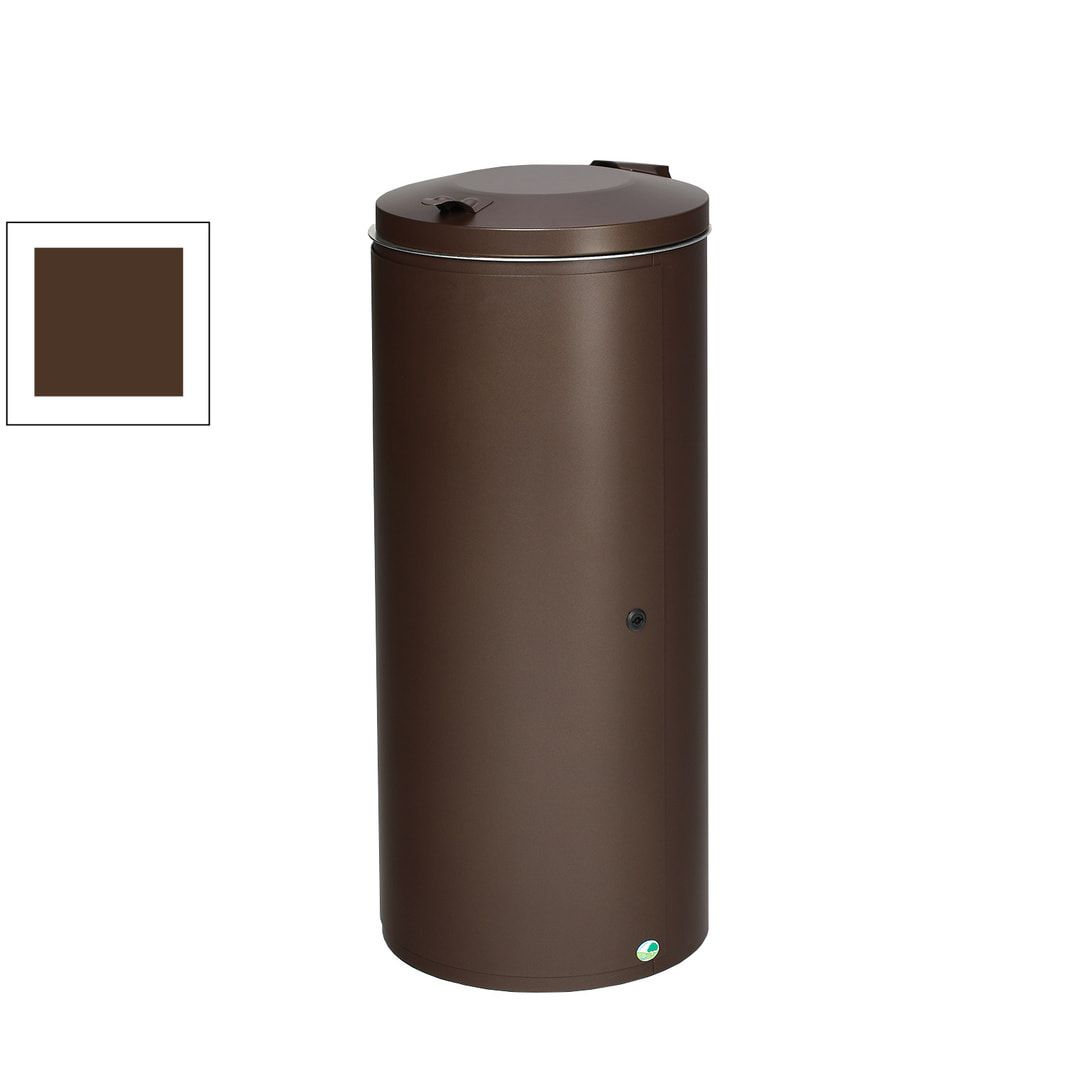 Abfalleimer - Volumen 120 l - Tür mit Schloss - 980 x 440 x 500 mm (HxBxT) - deep-brown
