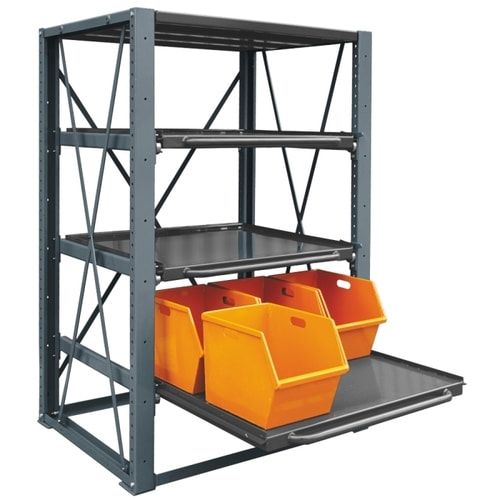 Eichinger Schubfach-Schwerlastregal, Fachlast 1.000 kg, Fachmaße: 1.005 x 1.045 mm (BxT), 3 Fachböden, höhenverstellbar, Farbe anthrazitgrau(RAL 7016)