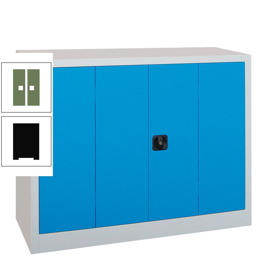 Falttürenschrank - 1.000x1.200x400 mm (HxBxT) - 2 Einlegeböden, gepulvert - Zylinderschloss - anthrazitgrau