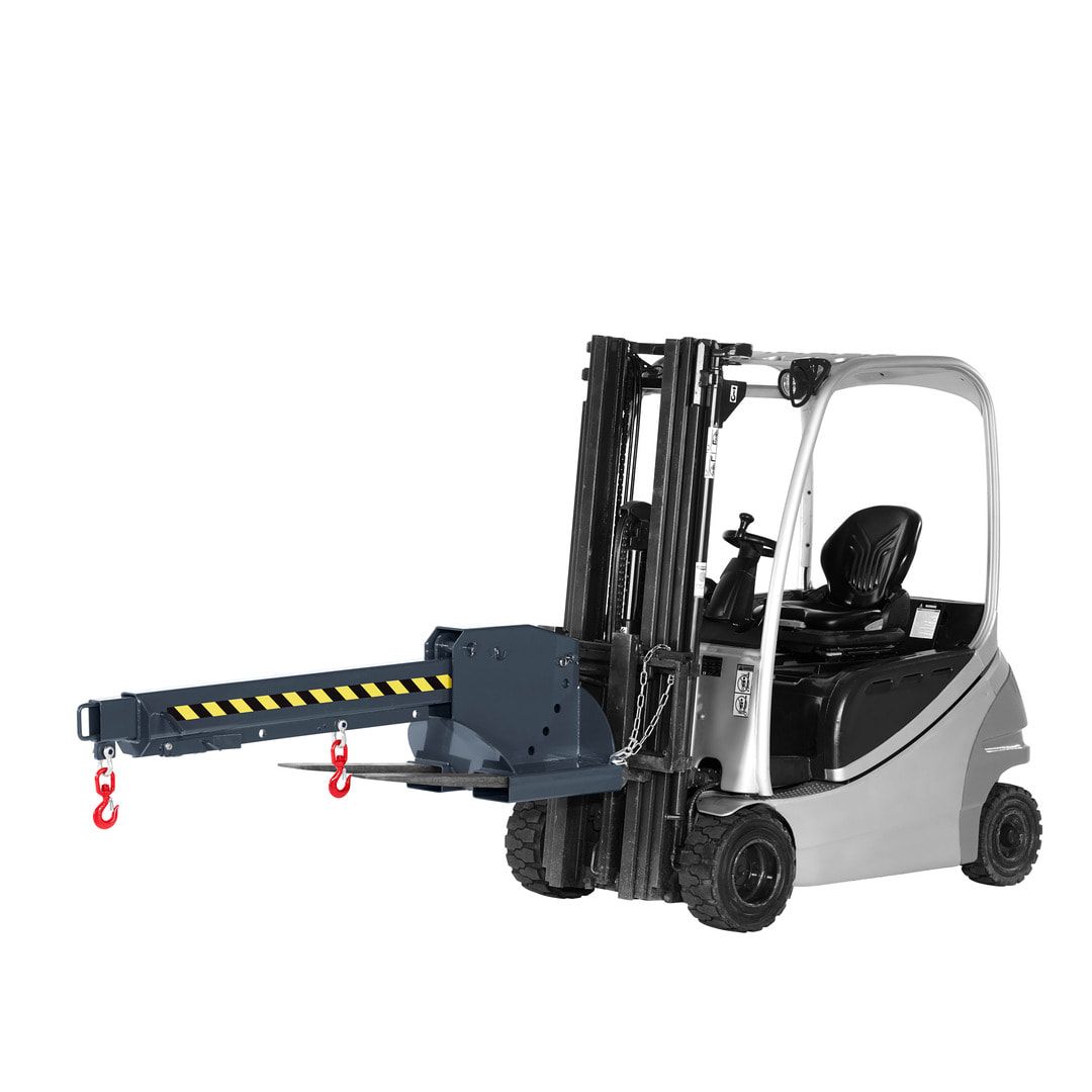 Kranarm für Gabelstapler - Traglast 1.000 - 5.000 kg - Länge 2.260 - 3.760 mm - höhenverstellbar - anthrazitgrau