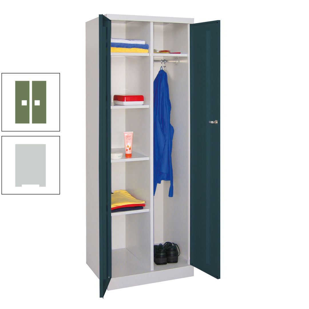 Kleiderschrank mit Sockel - Spind - 1 Abteil mit Trennwand - 1.800x600x500 mm (HxBxT) - Zylinderschloss - anthrazitgrau