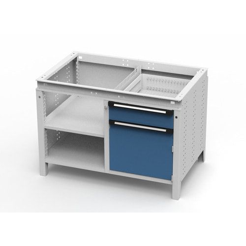 OTTOKIND Werkbank - bündige Arbeitsplatte - 850 x 1.150 x 750 mm (HxBxT) - 1 Schublade - Schrank - 2 Ablageböden - lichtgrau