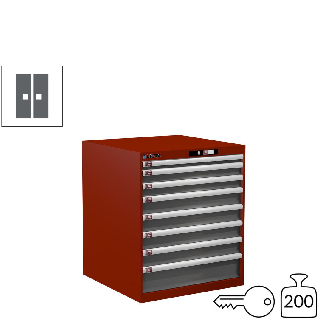 Lista Schubladenschrank - 14.408.010 - 850x717x725 mm (HxBxT) - 8 Schubladen - 75 kg - Key Lock - lichtblau (RAL 5012)