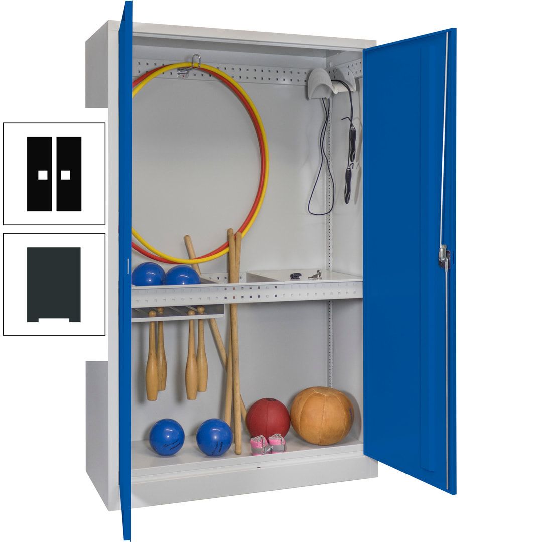 Sportschrank - Vollblechtüren - Variante 3 - 1.950x1.200x500 mm (HxBxT) - anthrazitgrau